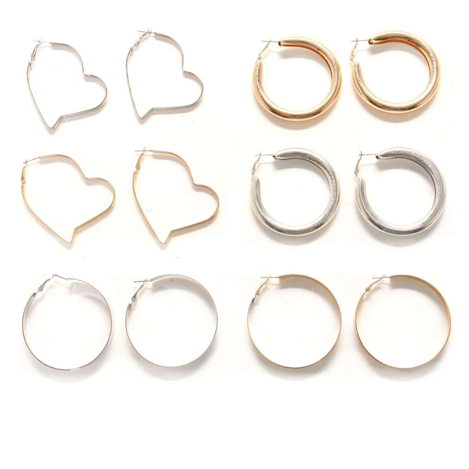 Fashion Nova Five Piece Hoop Earring Set Better Off Together Nwt 23$
